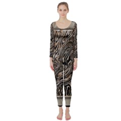 Zebra Abstract Background Long Sleeve Catsuit by Vaneshop