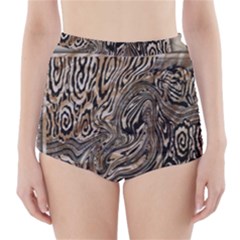 Zebra Abstract Background High-waisted Bikini Bottoms by Vaneshop