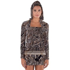 Zebra Abstract Background Long Sleeve Hooded T-shirt