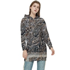 Zebra Abstract Background Women s Long Oversized Pullover Hoodie by Vaneshop