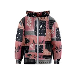 Floral Wall Art Kids  Zipper Hoodie by Vaneshop