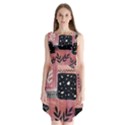 Floral Wall Art Sleeveless Chiffon Dress   View1