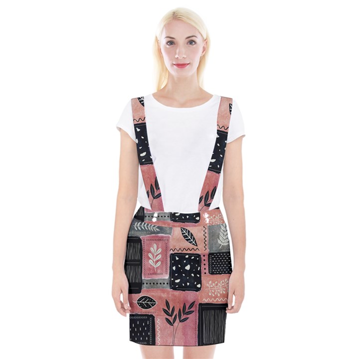 Floral Wall Art Braces Suspender Skirt