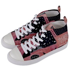 Floral Wall Art Women s Mid-top Canvas Sneakers by Vaneshop