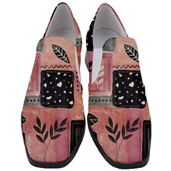 Floral Wall Art Women Slip On Heel Loafers by Vaneshop