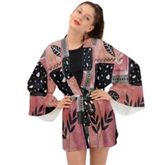 Floral Wall Art Long Sleeve Kimono by Vaneshop