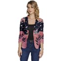 Floral Wall Art Women s One-Button 3/4 Sleeve Short Jacket View1