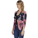 Floral Wall Art Women s One-Button 3/4 Sleeve Short Jacket View2