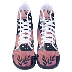 Floral Wall Art Women s High-top Canvas Sneakers by Vaneshop