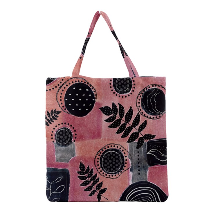 Abstract Pattern Floral Wall Art Grocery Tote Bag