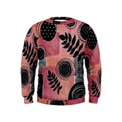 Abstract Pattern Floral Wall Art Kids  Sweatshirt by Vaneshop