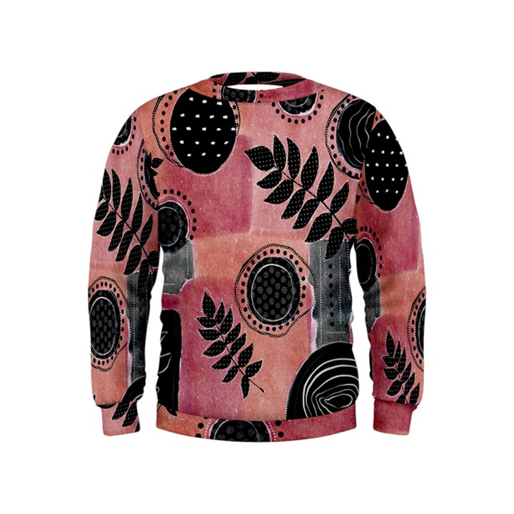 Abstract Pattern Floral Wall Art Kids  Sweatshirt