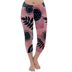 Abstract Pattern Floral Wall Art Capri Winter Leggings  by Vaneshop