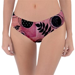 Abstract Pattern Floral Wall Art Reversible Classic Bikini Bottoms