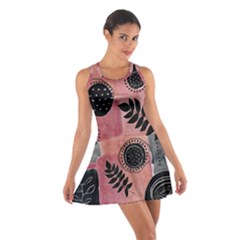 Abstract Pattern Floral Wall Art Cotton Racerback Dress by Vaneshop