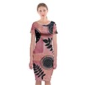 Abstract Pattern Floral Wall Art Classic Short Sleeve Midi Dress View1