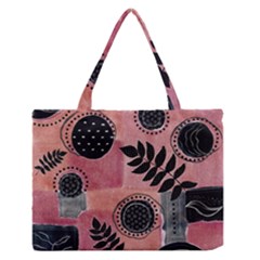 Abstract Pattern Floral Wall Art Zipper Medium Tote Bag by Vaneshop