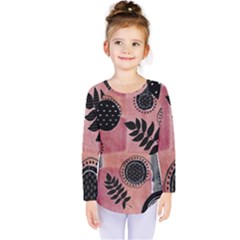 Abstract Pattern Floral Wall Art Kids  Long Sleeve Tee