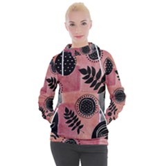 Abstract Pattern Floral Wall Art Women s Hooded Pullover by Vaneshop