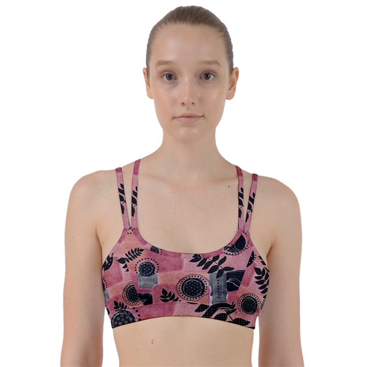 Abstract Pattern Floral Wall Art Line Them Up Sports Bra