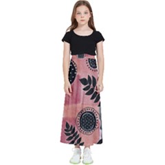 Abstract Pattern Floral Wall Art Kids  Flared Maxi Skirt by Vaneshop