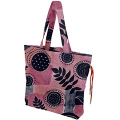 Abstract Pattern Floral Wall Art Drawstring Tote Bag by Vaneshop