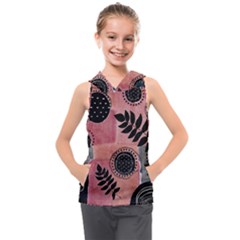 Abstract Pattern Floral Wall Art Kids  Sleeveless Hoodie by Vaneshop