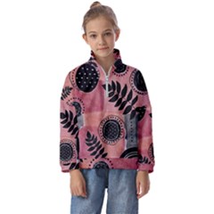 Abstract Pattern Floral Wall Art Kids  Half Zip Hoodie by Vaneshop