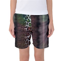 Leopard Animal Shawl Honeycomb Women s Basketball Shorts by Vaneshop