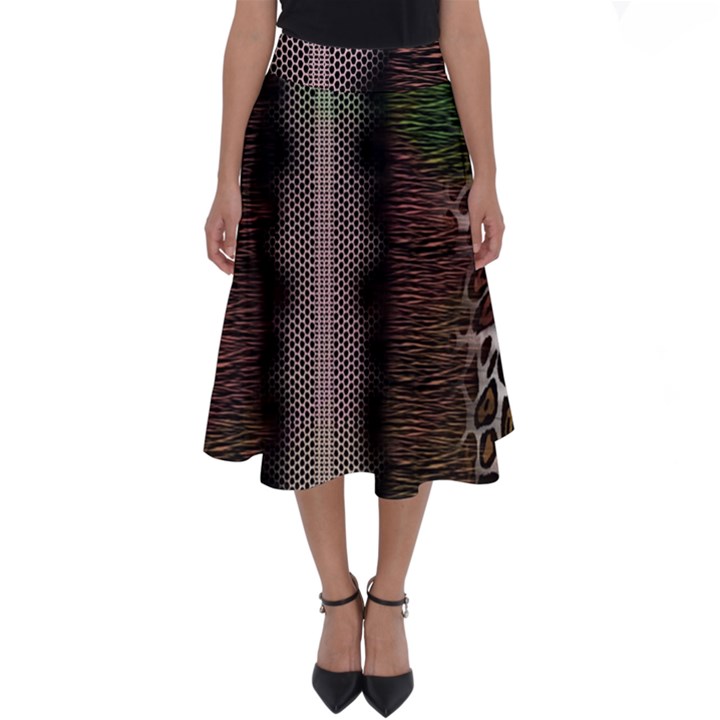 Leopard Animal Shawl Honeycomb Perfect Length Midi Skirt