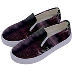 Leopard Animal Shawl Honeycomb Kids  Canvas Slip Ons by Vaneshop