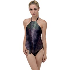 Leopard Animal Shawl Honeycomb Go With The Flow One Piece Swimsuit by Vaneshop