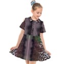 Leopard Animal Shawl Honeycomb Kids  Short Sleeve Shirt Dress View1