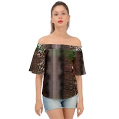 Leopard Animal Shawl Honeycomb Off Shoulder Short Sleeve Top by Vaneshop