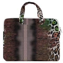 Leopard Animal Shawl Honeycomb Macbook Pro 13  Double Pocket Laptop Bag by Vaneshop