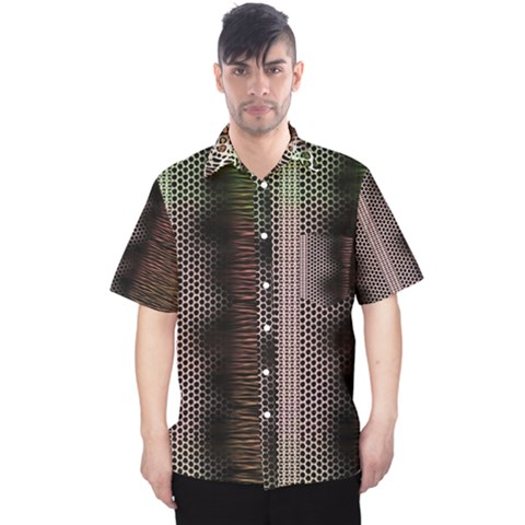 Leopard Animal Shawl Honeycomb Men s Hawaii Shirt by Vaneshop