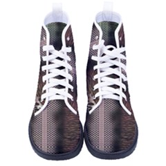 Leopard Animal Shawl Honeycomb Men s High-top Canvas Sneakers