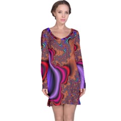 Colorful Piece Abstract Long Sleeve Nightdress by Vaneshop