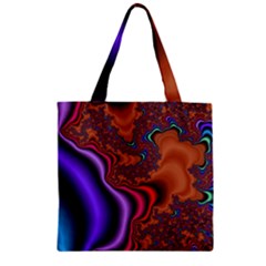 Colorful Piece Abstract Zipper Grocery Tote Bag by Vaneshop