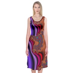 Colorful Piece Abstract Midi Sleeveless Dress