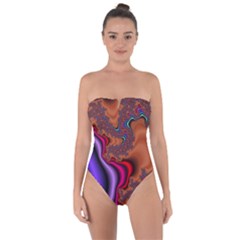 Colorful Piece Abstract Tie Back One Piece Swimsuit