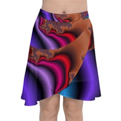 Colorful Piece Abstract Chiffon Wrap Front Skirt by Vaneshop