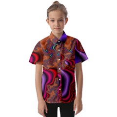 Colorful Piece Abstract Kids  Short Sleeve Shirt by Vaneshop