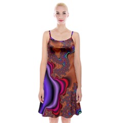 Colorful Piece Abstract Spaghetti Strap Velvet Dress by Vaneshop