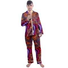 Colorful Piece Abstract Men s Long Sleeve Satin Pajamas Set by Vaneshop