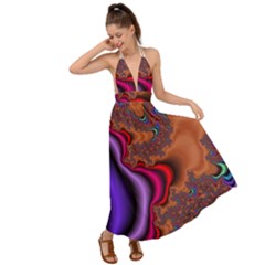 Colorful Piece Abstract Backless Maxi Beach Dress by Vaneshop