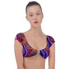 Colorful Piece Abstract Cap Sleeve Ring Bikini Top by Vaneshop