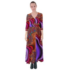 Colorful Piece Abstract Button Up Maxi Dress by Vaneshop