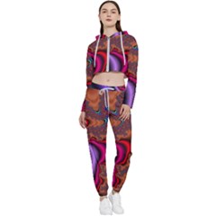 Colorful Piece Abstract Cropped Zip Up Lounge Set by Vaneshop