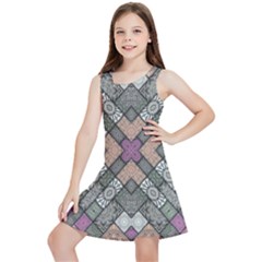 Mandala Decoration Floral Flower Kids  Lightweight Sleeveless Dress by Vaneshop